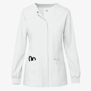 Chaquetas Médicas Personalizables con Cierre a Presión, Cuello Redondo, Manga Larga, Puños de Punto, Ranura para Bolígrafo, Precio al por Mayor, Marca Propia - Product Image 5