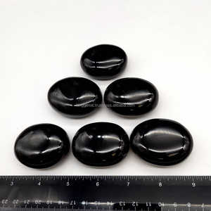 Wholesale Stylish Feng Shui Style Black Agate Gemstone Natural Palmstone Pocket for Healing Reiki Semi-Precious Stone Crafts - Product Image 6