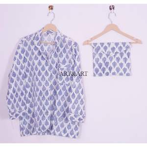 ชุดนอนผ้าฝ้ายแท้ 100% สำหรับผู้หญิง สวยงาม แขนยาว ทรงหลวม ระบายอากาศได้ดี นุ่มสบาย สไตล์ลำลอง สำหรับฤดูใบไม้ผลิ ฤดูใบไม้ร่วง และฤดูร้อน - Product Image 3