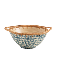 Bol en bambou de luxe en gros avec incrustation de nacre pour le coffret cadeau Ramadan 2026 EID, provenant d'une usine vietnamienne