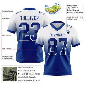Camiseta de fútbol blanca personalizada de malla real, auténtica, a la moda, con logo personalizado, protección solar, para entrenamiento deportivo, con impresión. - Product Image 2