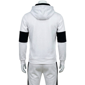 Conjunto Deportivo Informal para Hombre con Capucha Gris, Traje para Correr de Color Sólido, Poliéster y Algodón, Manga Larga, Pantalones con Cordón y Bolsillos Laterales - Product Image 2