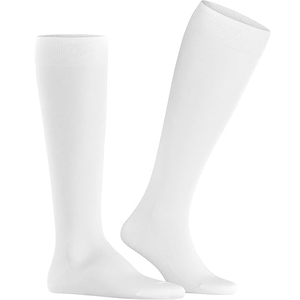 <b>Men's</b> <b>White</b> Knee High <b>Socks</b> 100% Cotton Breathable Knitted Solid Color Regular Style Spring Daily Wear - Product Image 2