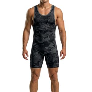 ชุดซิงเกิลเต็ตสำหรับการแข่งขันมวยปล้ำ โพลีเอสเตอร์ผสมสแปนเด็กซ์ คุณภาพสูง ลายเส้นสีดำแดง - Product Image 3