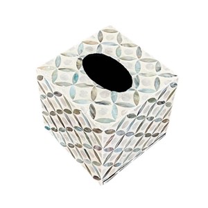 Boîte à mouchoirs en bois faite à la main avec incrustation de nacre pour la décoration de la maison - Product Image 3