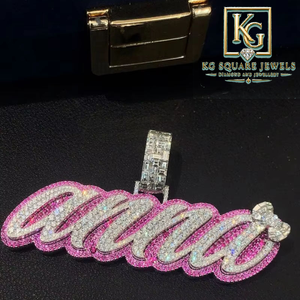 Pendentif Lettre Personnalisée en MOISSANITE Plaqué Or Hip Hop, Breloque Alphabet pour Fête, Mariage, Cadeau - Product Image 1