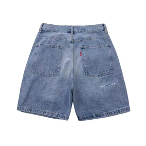 Pantalones Cortos de Mezclilla Sólidos para Hombre OEM, de Alta Calidad, de Algodón Orgánico Transpirable de Secado Rápido, Estilo Urbano, con Logotipo Personalizado - Product Image 6