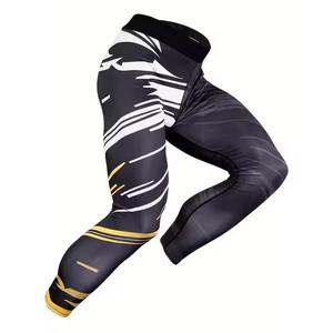 Leggings de compression pour hommes personnalisés en gros, imprimés graphiques, haute élasticité, séchage rapide, pour la gym, l'entraînement, la course, OEM - Product Image 1