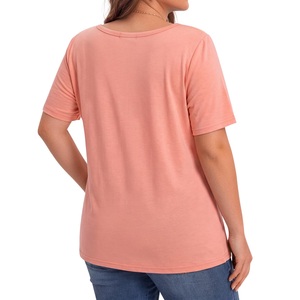 Classic Solid Color <b>Women's</b> V-Neck T-Shirt – Minimalist Fashion Breathable Eco-Friendly 100% Cotton Casual Everyday Comfort - Product Image 2