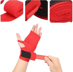 Bandages de boxe personnalisés en polyester rose pour poignets et mains, accessoires de gym personnalisables pour Muay Thai et MMA - Product Image 3