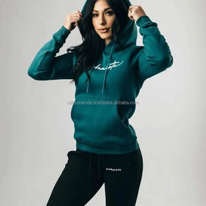 Venta al por mayor de sudaderas con capucha para mujer, sudadera holgada de color sólido para primavera, Otoño e Invierno - Product Image 3