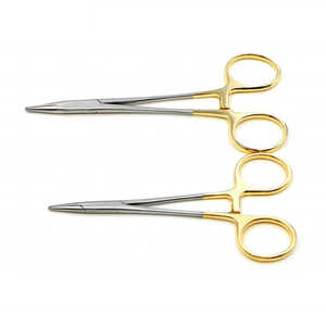 Pince porte-aiguille réutilisable, forceps hémostatique en acier, manche plaqué or, forceps orthodontique, certifié CE, certifié ISO13485 - Product Image 2