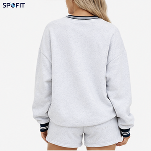Sudadera Casual de Cuello Alto para Mujer, Otoño-Invierno-Primavera, con Bordado de Letras Griegas Impresas Personalizadas, Ecológica y Transpirable - Product Image 3
