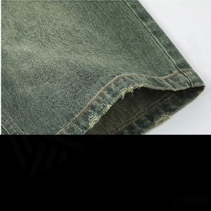 Customization Support Washed Canvas Polyester/Cotton <b>Jeans</b> Shorts <b>Mens</b> Long Baggy Streetwear High Quality Premium Casual Wear - Product Image 6