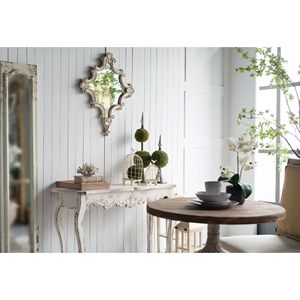 Consolle Slimline Bianco Anticato 117 cm x 42 cm x 76 cm per Corridoio, Soggiorno, Camera da Letto - Product Image 1