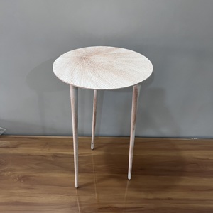 Modern Aluminium <b>Side</b> <b>Table</b> <b>Round</b> Metal Accent <b>Table</b> Handmade Coffee <b>Table</b> Living Room End <b>Table</b> Decorative Furniture - Product Image 2