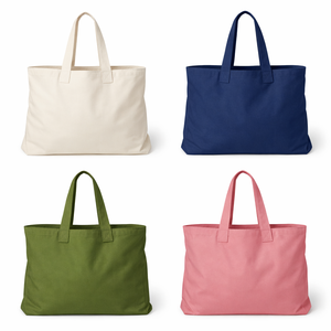 Sac fourre-tout en toile personnalisé avec logo COTTON FIELD, extra large, avec poignée longue, pour usage quotidien, écologique, réutilisable, pliable - Product Image 1