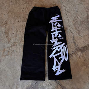 Pantalones Casuales de Hombre 2025, 100% Algodón, Ligeros, de Pierna Ancha, con Estampado Multicolor en el Lateral, Venta al Por Mayor - Product Image 1