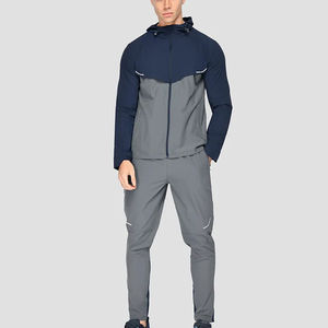 Ensemble de survêtement léger et confortable pour homme, coupe-vent imperméable deux pièces pour l'exercice et la course, idéal pour le streetwear et l'entraînement. - Product Image 1