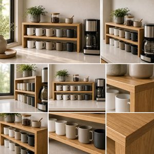 Wooden Three Tier Corner <b>Storage</b> <b>Rack</b> For <b>Kitchen</b> Countertop Tableware Organization Modern Style Standing Type Durable wholesale - Product Image 4