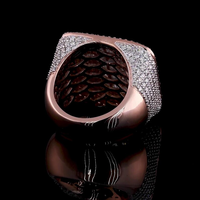 Bague Hip Hop Unisexe en Argent Sterling 925 avec Moissanite Taille Baguette, Sertie Pavé Luxe Effet Glaçon, Idéale pour Soirées