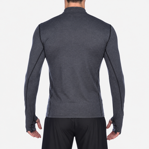 Camiseta Deportiva de Compresión de Manga Larga para Hombre, Cuello Alto, Secado Rápido, Ajuste Deportivo, Tejido de Punto, Color Sólido - Product Image 2