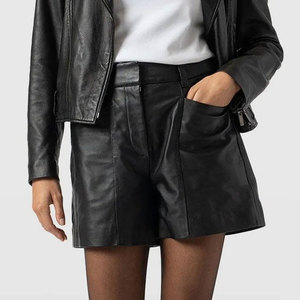Shorts en cuir pour femmes avec logo personnalisé en gros, nouveau style 2026, prix abordable, pour usage décontracté - Product Image 4