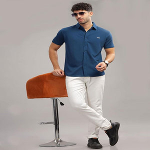 NOVEDAD DE VERANO 2025, camisa de punto estampada de manga corta informal holgada para hombre, antiarrugas y transpirable con estilo Personal - Product Image 1