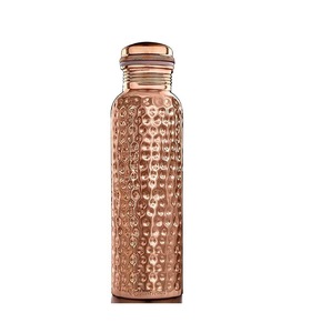 ILAHI's Hammered Copper Eco-Friendly 500ml <b>Water</b> <b>Bottle</b> Lid Classic Design Home Office Travel Outdoor Uttar Pradesh - Product Image 6