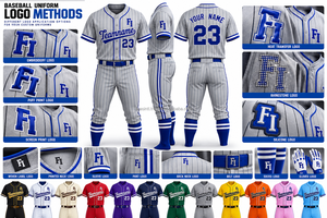 Maillot de baseball OEM personnalisé à manches courtes par sublimation, col côtelé rayé, boutonné, uniforme de sport pour ligue de softball, ODM - Product Image 4