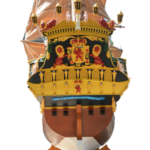 Modèle de bateau en bois Zeven Provincien L345, navire de guerre hollandais, artisanal, gravé, durable, décor nautique autoportant, musée, hôtel - Product Image 3