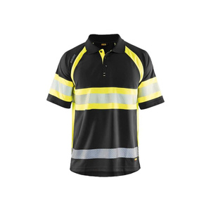 Polo unisexe haute visibilité fluorescent antistatique à séchage rapide en polyester sans coutures, vêtement de travail haute visibilité - Product Image 2