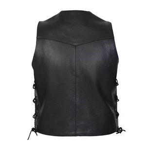 Chalecos de Cuero Genuino sin Mangas para Hombre, Otoño-Invierno, la Mejor Calidad y Material, Chalecos de Cuero para Motocicleta, Chaleco de Cuero Personalizado, MOQ Bajo - Product Image 2