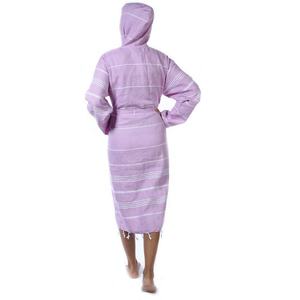 Serie pura, venta al por mayor, batas de lujo, mujeres, hombres, logotipo personalizado, 100%, albornoces absorbentes de algodón turco, toallas absorbentes de secado rápido - Product Image 5