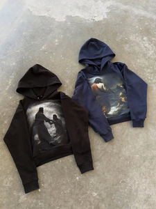 Sudadera con Capucha de Forro Polar Negro para Hombre, Estilo Urbano, Moderno y Juvenil - Product Image 6