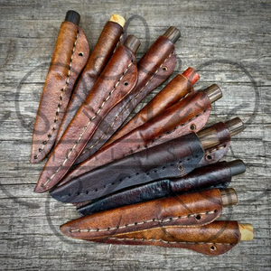 Couteaux en acier carbone faits à la main avec manches en bois, ensemble de couteaux de bushcraft durables à l'embout lisse - Product Image 5