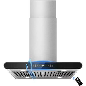 Cappa aspirante a isola bifacciale da 30/36 pollici, 700 CFM, a soffitto, convertibile canalizzata/non canalizzata, con controlli touch e gestuali - Product Image 1