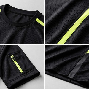 Camiseta Deportiva para Hombre, de Secado Rápido, Transpirable, con Detalles en Neón, para Entrenamiento en Gimnasio - Product Image 3