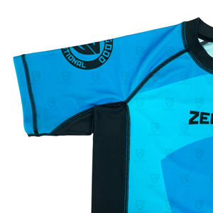 Hot Selling OEM Custom Rash Guard for <b>Men</b> <b>Stretchy</b> Sublimation Printed Stylish Crew Neck Short Sleeve UPF50 Breathable 180g Sale - Product Image 4
