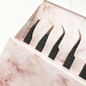 Pince à cils solide en or rose noir en acier inoxydable de haute qualité pointu importé marque privée en vrac en gros NOMEX - Product Image 2