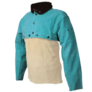 Veste de soudeur en cuir de vachette pleine fleur de qualité supérieure, vêtement de sécurité industriel réfléchissant avec logo de lutte contre les incendies - Product Image 2