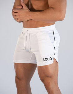 Shorts de sport pour hommes, séchage rapide, imperméables, respirants, motif uni, grande taille, décontractés, pour l'entraînement et la course à pied, avec logo personnalisé - Product Image 2