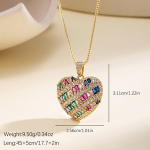 Collier pendentif cœur en cristal QIKU, zircon, pendentif <span class=keywords><strong>amour</strong></span>, bijoux en cuivre vintage pour femmes - Product Image 4