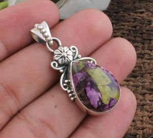 Colgante de Zoisita Rubí Natural, Collar de Plata de Ley 925, Cristal Curativo de Anyolita, Piedra Energética para el Chakra del Corazón, para Mujer, Venta al por Mayor - Product Image 5