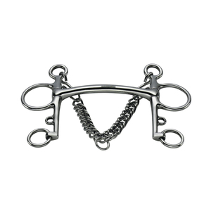 Bocado de caballo de acero inoxidable con anillo suelto y boquilla negra de 12.5CM - Product Image 6