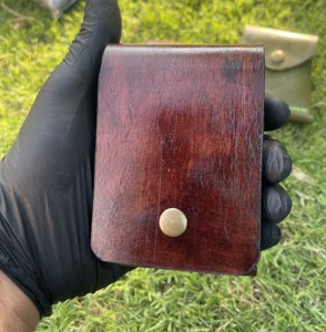 100% Handmade Vegetable Tan Leather <b>Wallet</b> – Hand Dyed Genuine Leather Minimal Card <b>Holder</b> by anwar - Product Image 3