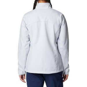 Veste polaire tendance pour femme gris clair à fermeture éclair intégrale, col montant, coupe-vent, en polyester, longueur standard, respirante, pour l'automne - Product Image 3