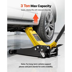 Martinetto idraulico da officina in acciaio da 3 tonnellate (6614 libbre) a basso profilo con doppio pistone e pompa a sollevamento rapido, con adattatore per SUV - Product Image 5