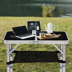 Tavolo da Picnic Pieghevole in Alluminio da 60 cm, 3 Altezze Regolabili, Leggero e Portatile - Product Image 4