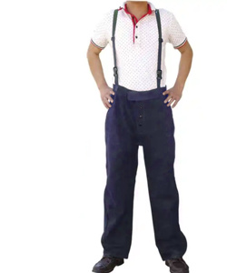 Cowhide <b>Split</b> Leather Industrial Safety Breathable Welding <b>Trouser</b> Fire Resistant CE Certified JNM SAFETY LEATHER - Product Image 2